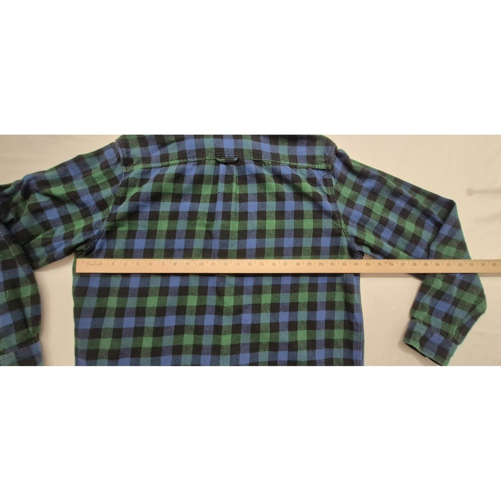 Eddie Bauer men's blue/green/black plaid flannel long sleeves shirt sz. XL - Picture 9 of 10